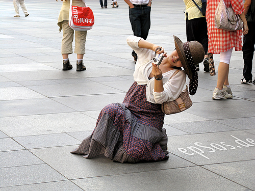 Beautiful Asian Women Photographing