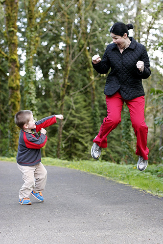 Karate Kid Meets Flying Mom