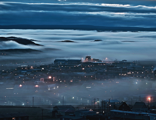 Arctic, Iqaluit, Fog, Mist, Night, City