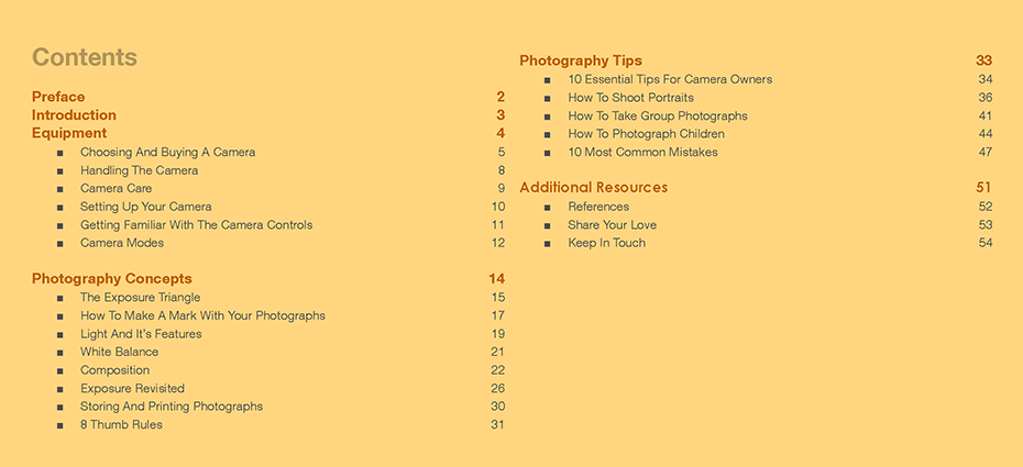 Photography Beyond Memories: Table Of Contents
