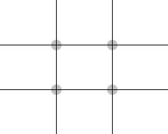thirds The lines divide the frame into nine sections